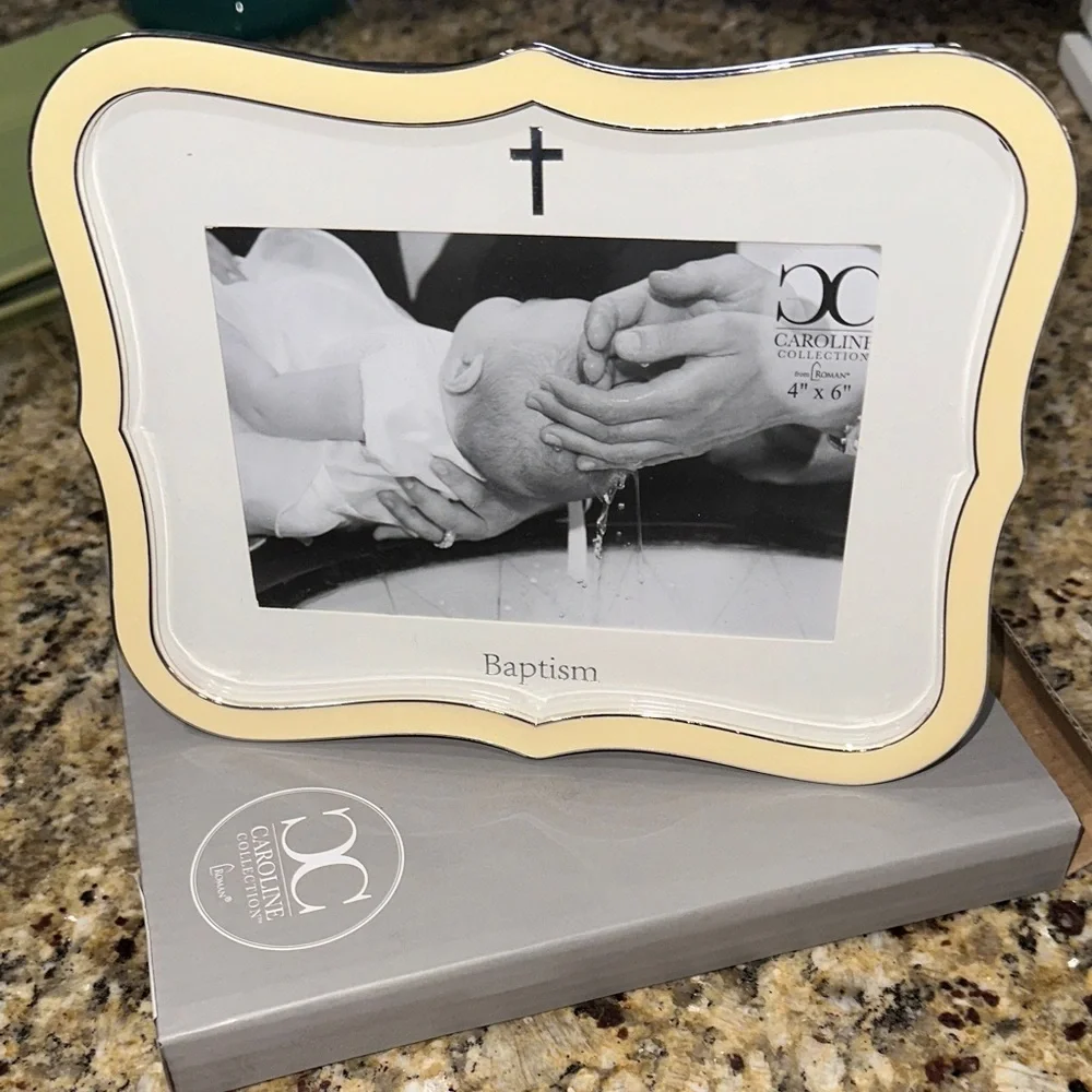 Elegant silver plated Baptism frame